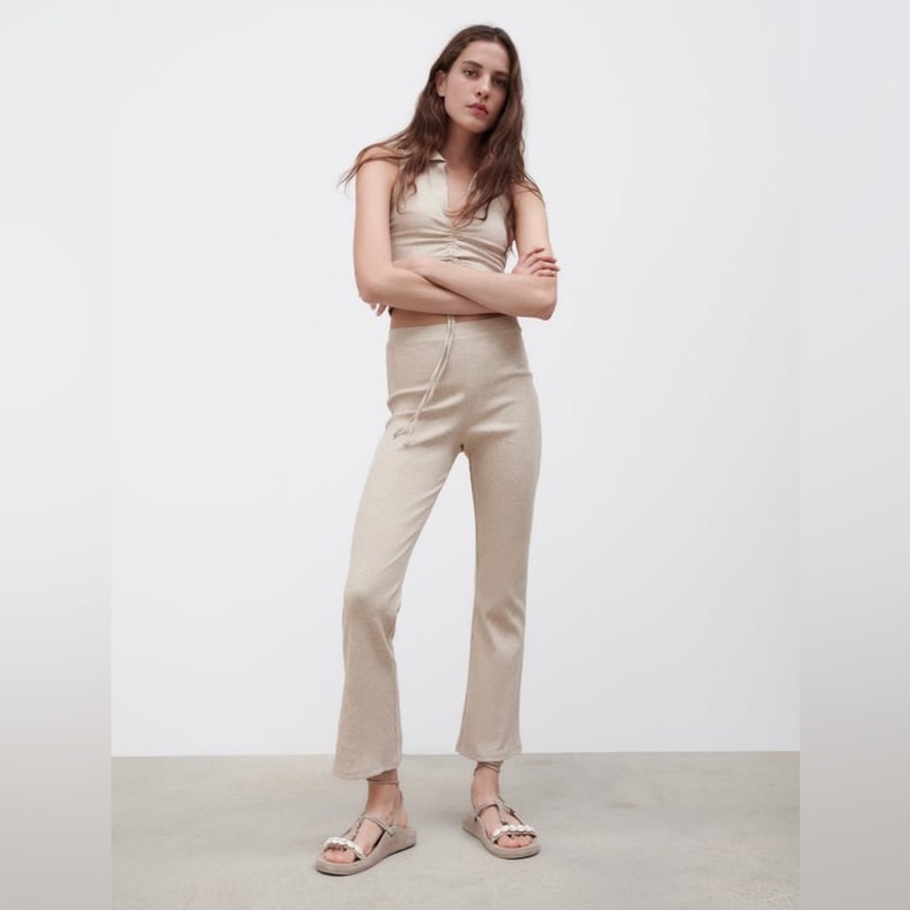 Zara Ribbed Flared Pants